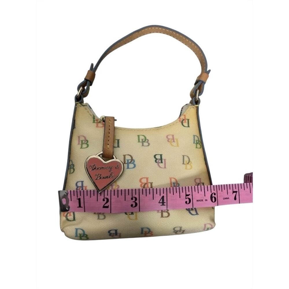 VTG Dooney & Bourke Y2K Micro Bag Rainbow Zip Multicolor DB Monogram - Picture 12 of 14